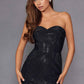 Juliet JT2472R Long Strapless Rhinestone Details Sweetheart Fitted Gown