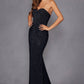 Juliet JT2472R Long Strapless Rhinestone Details Sweetheart Fitted Gown