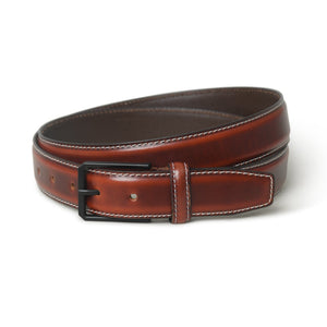 Wilson buffalo leather belt from Classy Leather Bags, featuring a smooth brown leather strap and metal buckle detail.