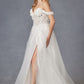 Juliet JT2483KW Dress Off Shoulder 3D Floral Ball Gown