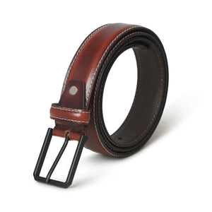 Wilson Buffalo Leather Belt from Classy Leather Bags, showing a close-up of the durable brown leather belt with a metal buckle.