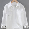Men's Plus Size Button Up Long Sleeve Shirt - White