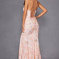 Juliet JT2498A Long Fitted Floral Embroidered Design Evening Gown