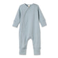 Cotton Baby Zipper Romper With Convertible Cuffs-Blue