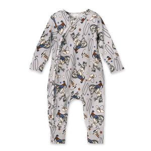 Western Cowboy Rodeo Zipper Baby Romper - Bamboo Convertible