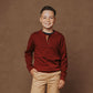 Organic Sweater Henley with Elbow Patches - Baby