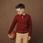 Organic Sweater Henley with Elbow Patches - Baby