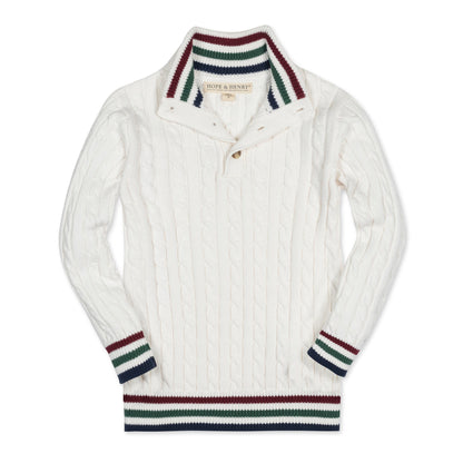 Organic Mock Neck Cable Sweater