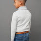 Organic Intarsia Shawl Collar Sweater