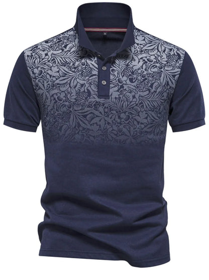 Men's Printed Collared Neck Short Sleeve Polo - Farnelli