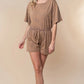 White Birch Full Size Short Sleeve Drawstring Romper - Farnelli