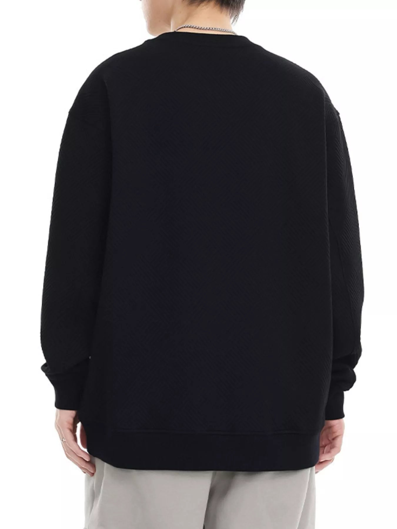 Men's Plus Size Crew Neck Sweatshirt with Pocket Detail - Farnelli