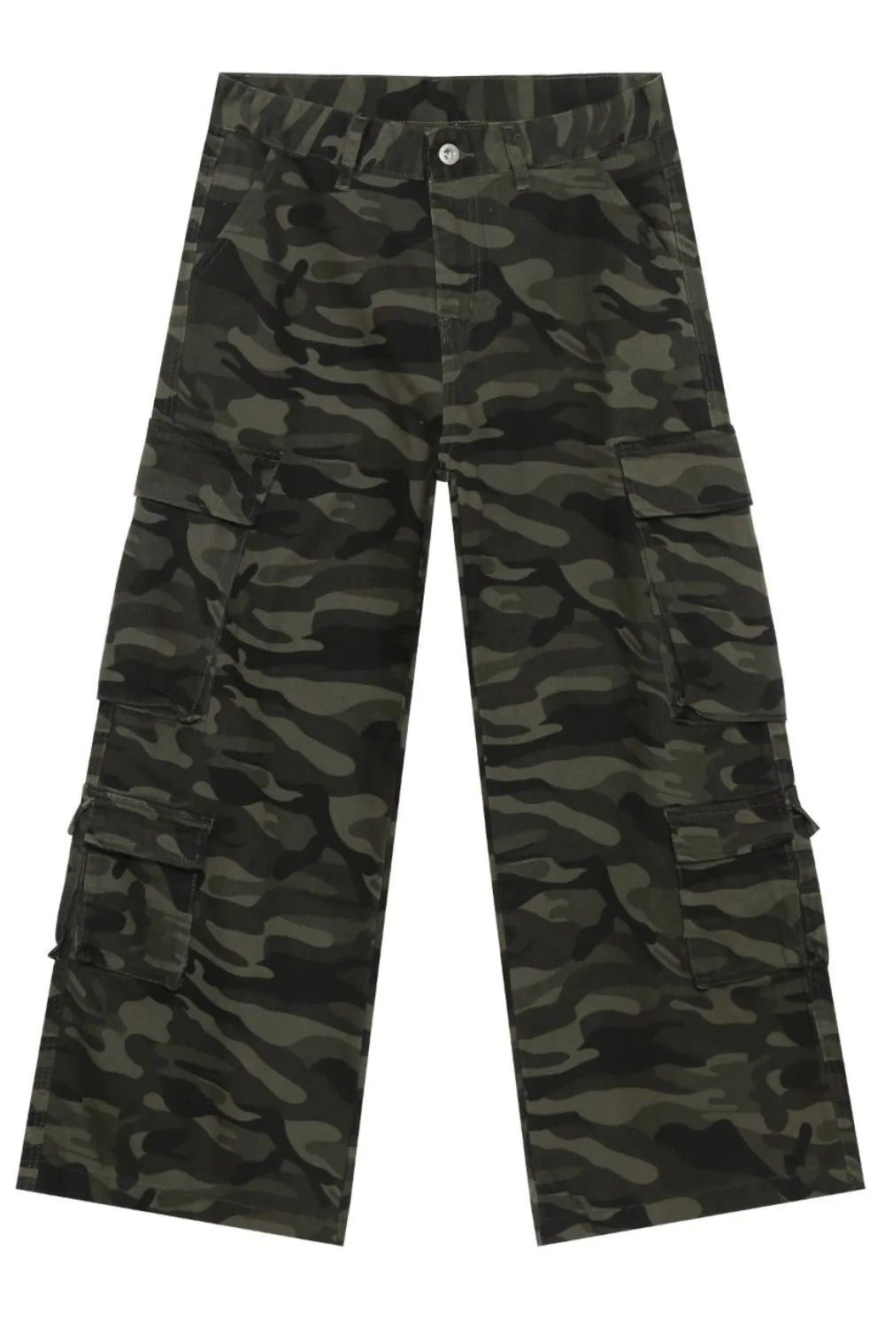 Men's Camouflage Wide Leg Jeans with Cargo Pockets - Farnelli