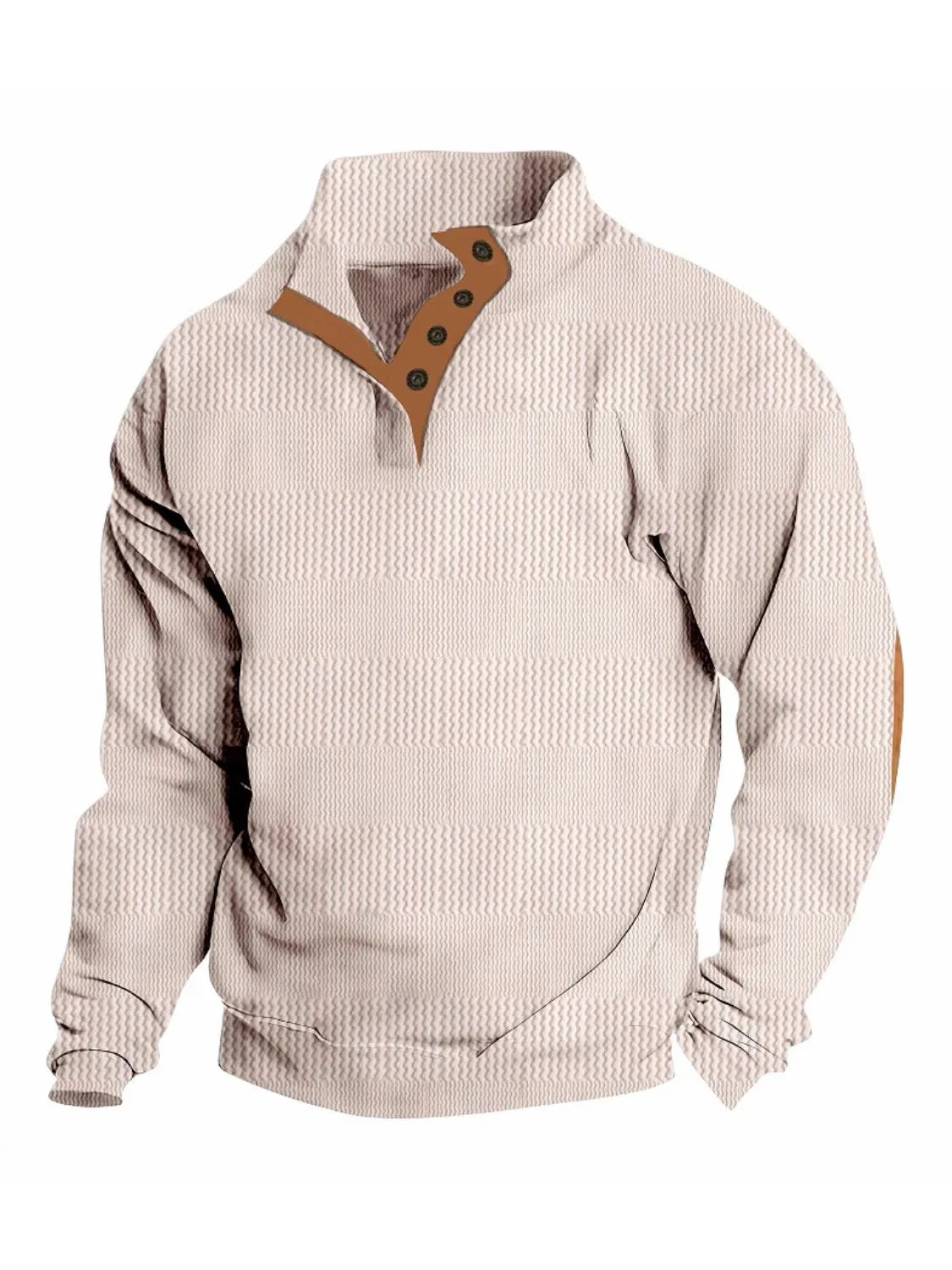 Men's Full Size Button Detail Long Sleeve Sweatshirt Plus Size - Farnelli