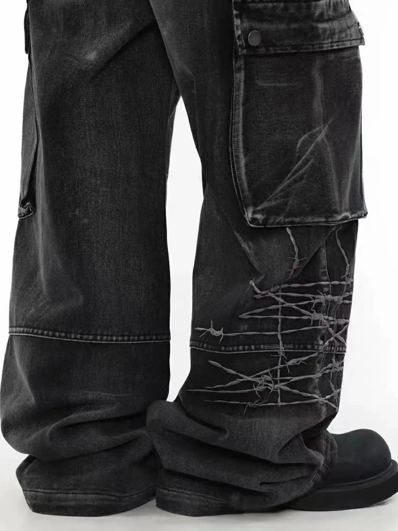 Men's Wide Leg Cargo Jeans - Farnelli