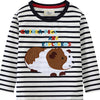 Children's Guinea Pig Explorer Striped Long Sleeve T-Shirt - Black