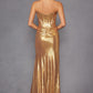 Juliet JT2500A Strapless Fitted Metallic Formal Gown