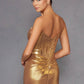 Juliet JT2500A Strapless Fitted Metallic Formal Gown