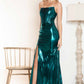 Juliet JT2500A Strapless Fitted Metallic Formal Gown