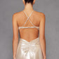 Juliet JT2502A Dress Long Halter Neck Fitted Metallic Gown