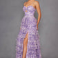 Juliet JT2508A Sweetheart Keyhole Neckline Ruffled Tier Skirt Gown