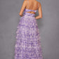 Juliet JT2508A Sweetheart Keyhole Neckline Ruffled Tier Skirt Gown