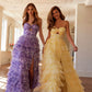 Juliet JT2508A Sweetheart Keyhole Neckline Ruffled Tier Skirt Gown