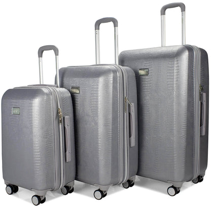 Snakeskin 3 Piece Expandable Classy Luggage Set-5