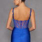 Juliet JT2518i Long Fitted Floral Strap Evening Gown Side Slit