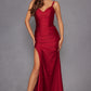 Juliet JT2518i Long Fitted Floral Strap Evening Gown Side Slit