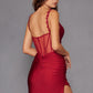 Juliet JT2518i Long Fitted Floral Strap Evening Gown Side Slit