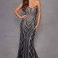 Juliet JT2525L Luxury High End Strapless Fitted Evening Gown
