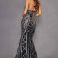 Juliet JT2525L Luxury High End Strapless Fitted Evening Gown