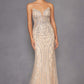 Juliet JT2525L Luxury High End Strapless Fitted Evening Gown