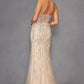 Juliet JT2525L Luxury High End Strapless Fitted Evening Gown