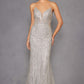 Juliet JT2525L Luxury High End Strapless Fitted Evening Gown
