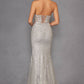 Juliet JT2525L Luxury High End Strapless Fitted Evening Gown