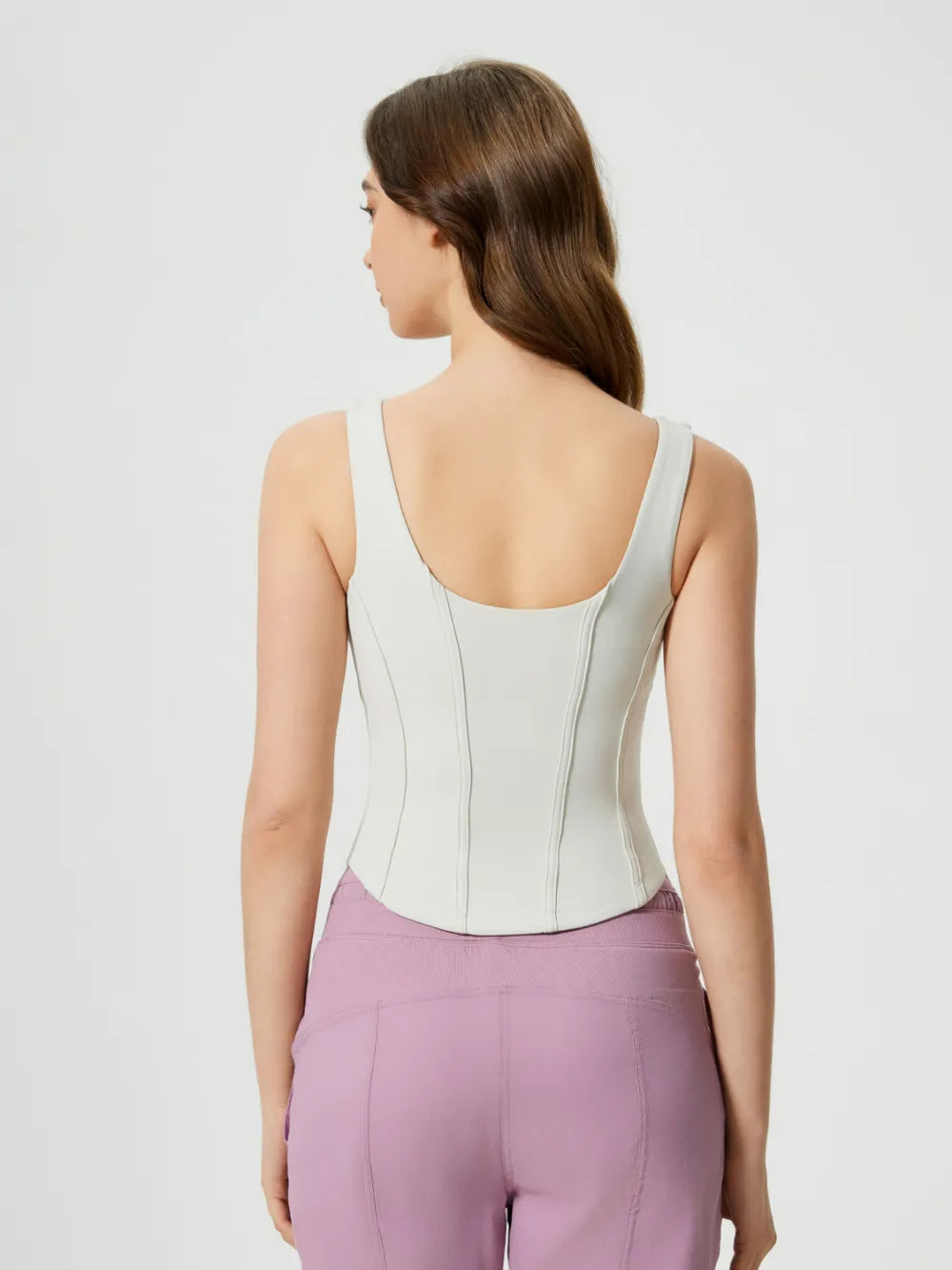 Millennia Round Neck Wide Strap Active Tank with Detachable Chest Pads - Farnelli