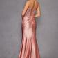 Juliet JT2531K Fitted Bodice Long Satin Sweetheart Prom Gown