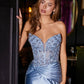Juliet JT2534K Strapless Sweetheart Boned Corset Satin Prom Gown