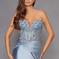 Juliet JT2534K Strapless Sweetheart Boned Corset Satin Prom Gown