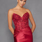 Juliet JT2534K Strapless Sweetheart Boned Corset Satin Prom Gown