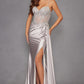 Juliet JT2535K Long Fitted Boned Corset Sweetheart Neck Side Slit Gown