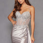 Juliet JT2535K Long Fitted Boned Corset Sweetheart Neck Side Slit Gown