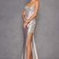 Juliet JT2536K Strapless Sweetheart Corset Back Fitted Satin Prom Gown