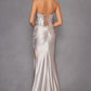 Juliet JT2536K Strapless Sweetheart Corset Back Fitted Satin Prom Gown