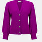 Rhinestone Button Sweater - 253906