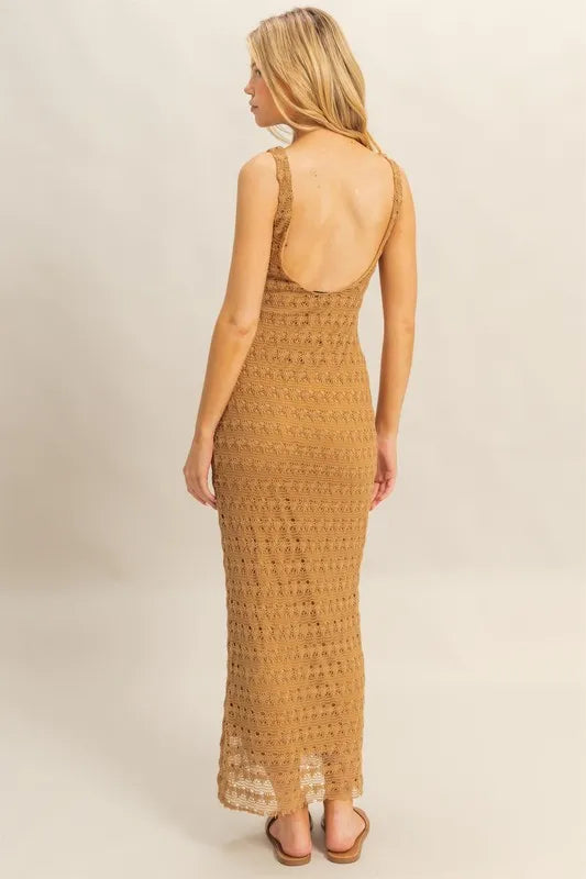 HYFVE Sleeveless Crochet Open Back Maxi Dress - Farnelli