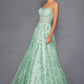 Juliet JT2547S Strapless Sweetheart A-Line Mint Gown