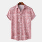 Men's Printed Short Sleeve Button-Up Shirt - Farnelli